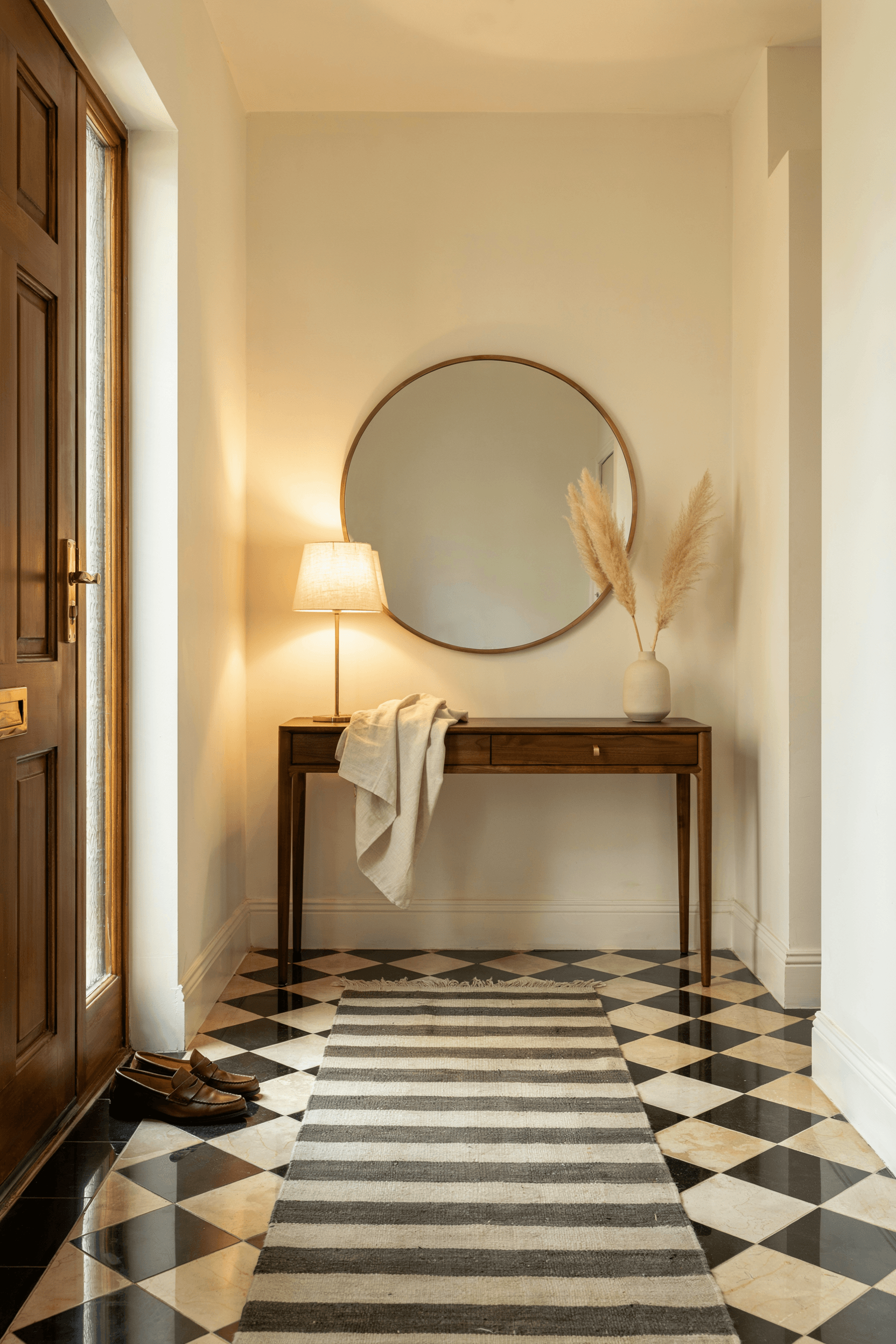 Foyer with Checkered Floor – home decor idea