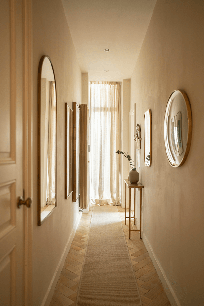 Hallway with Wall Mirrors – home decor idea
