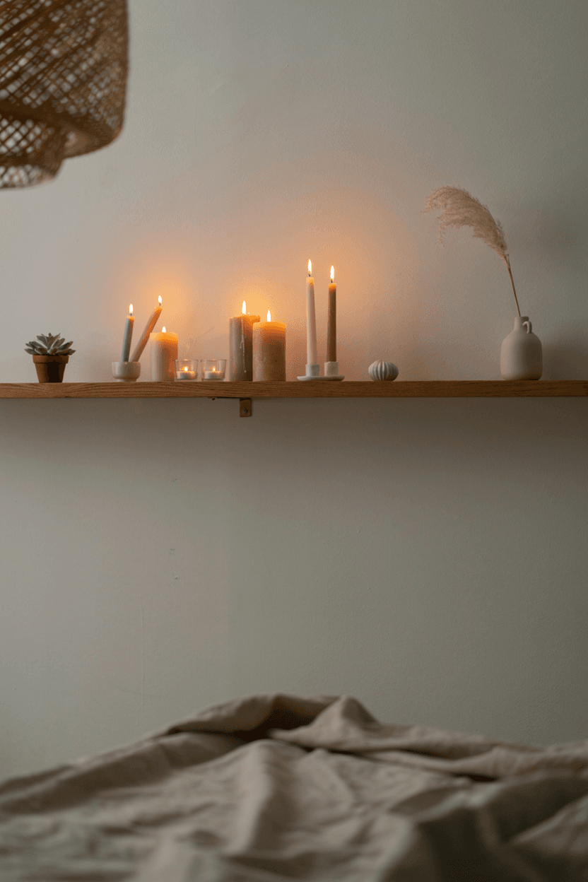 Floating Shelf with Candles – home decor idea