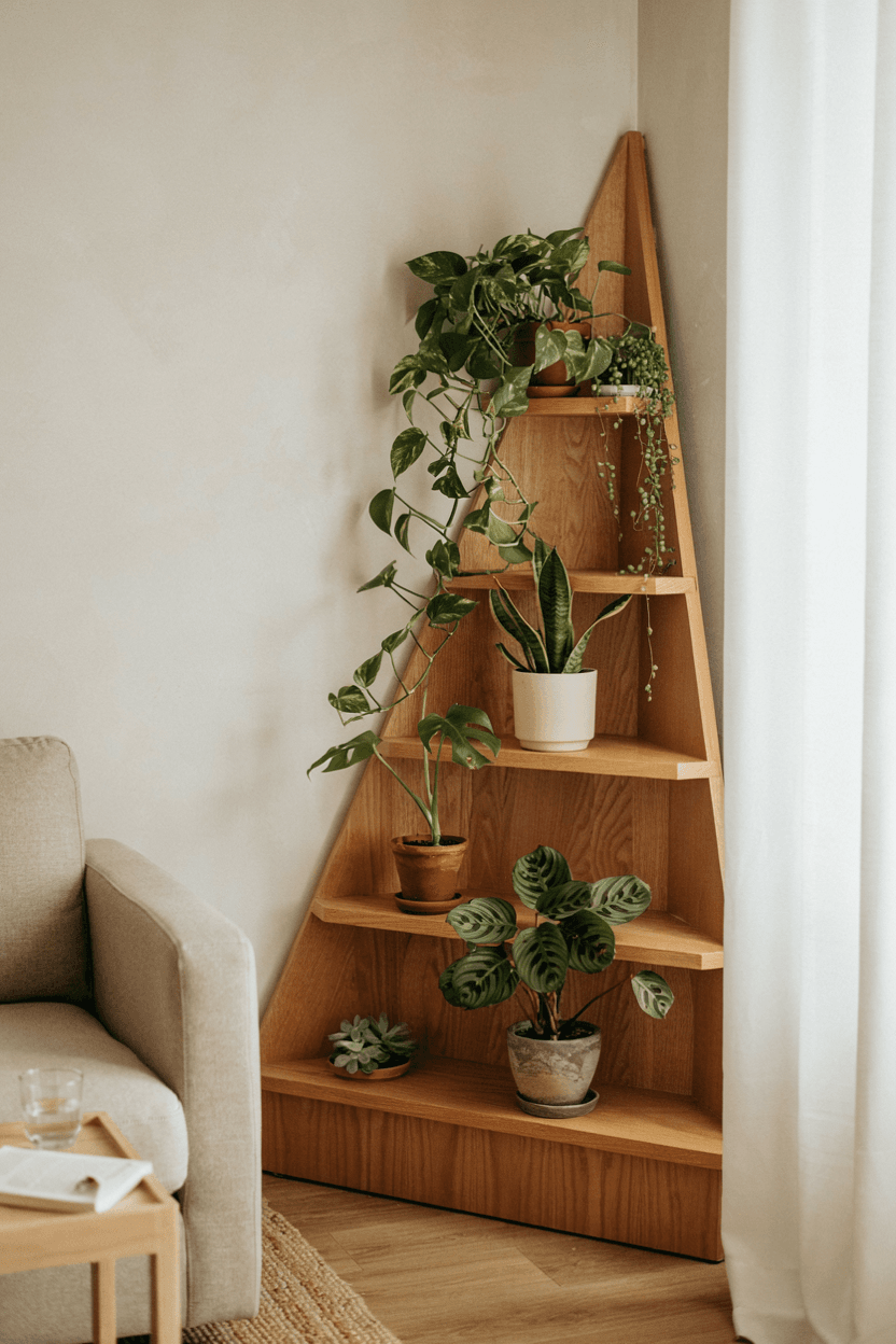 Corner Plant Shelf – home decor idea