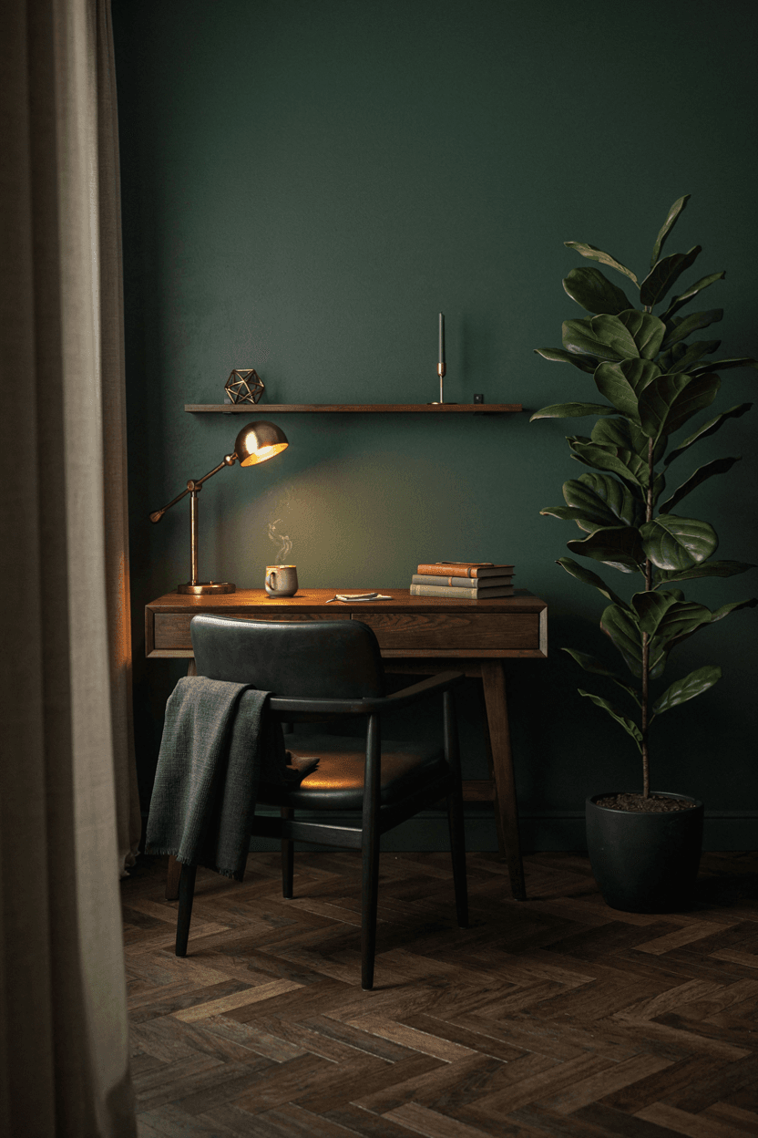 Home Office with Dark and Moody Decor – home decor idea