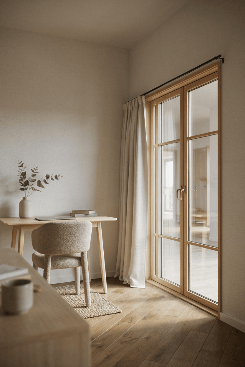 Wooden Frame Glass Sliding Door – home decor idea