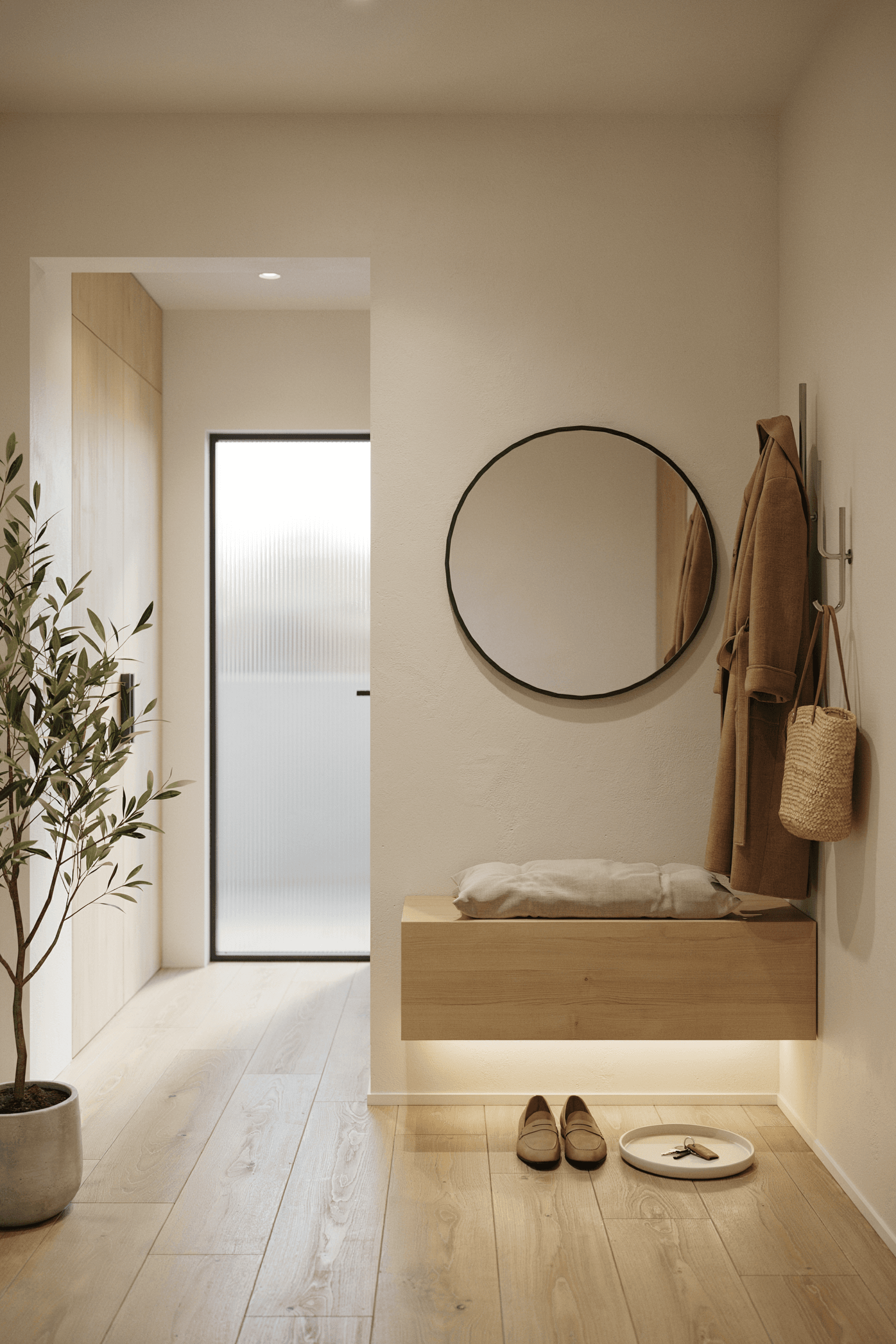Floating Entryway Bench – home decor idea