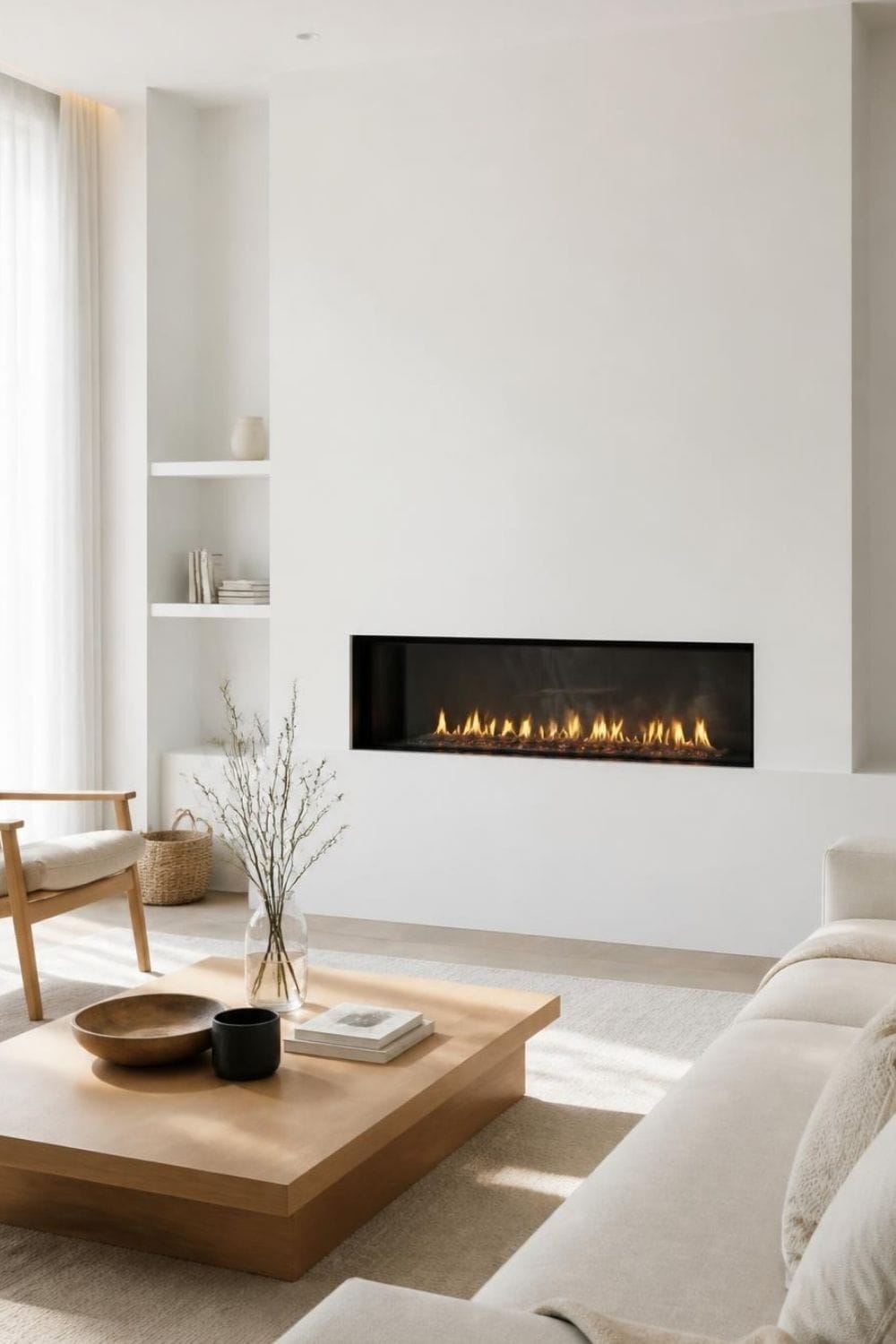 Minimalist White Fireplace Wall – home decor idea