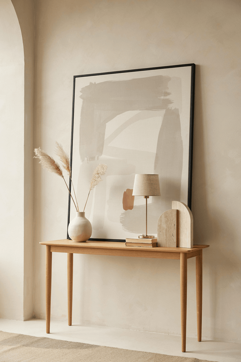 Console Table with Artwork – home decor idea