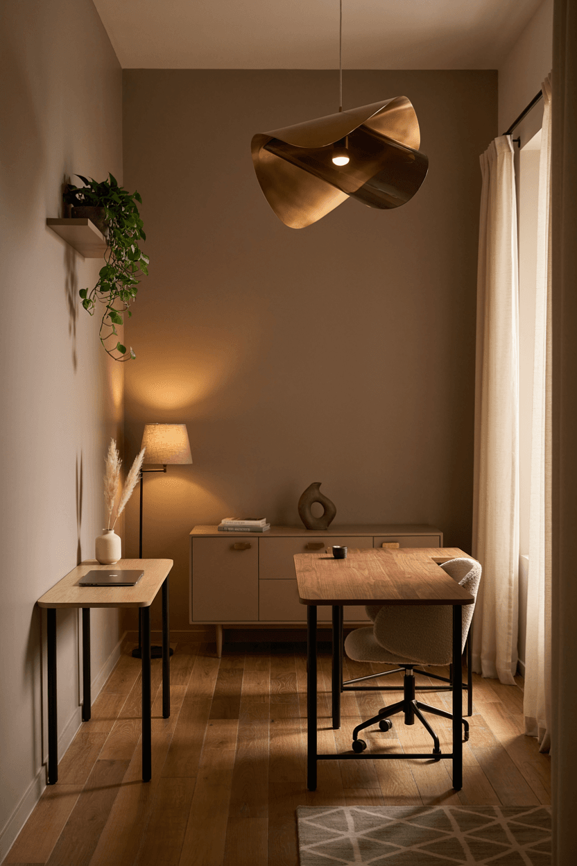 Office with Statement Lighting – home decor idea