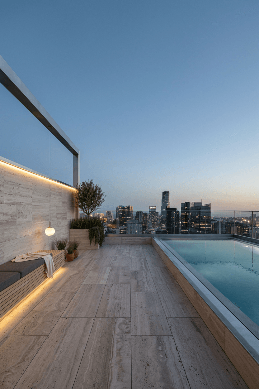 Rooftop Rectangle Pool Design – home decor idea