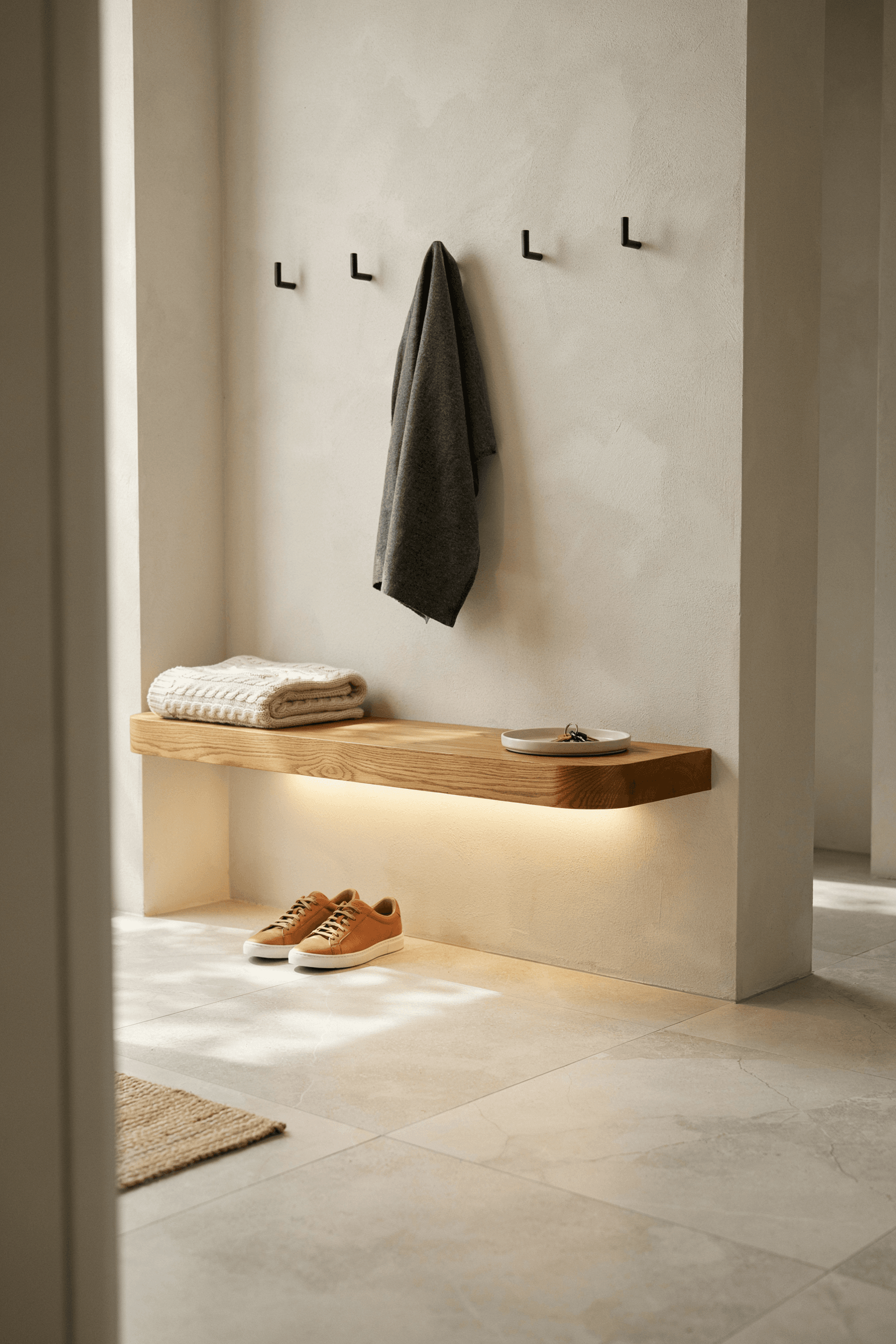 Floating Mudroom Bench – home decor idea