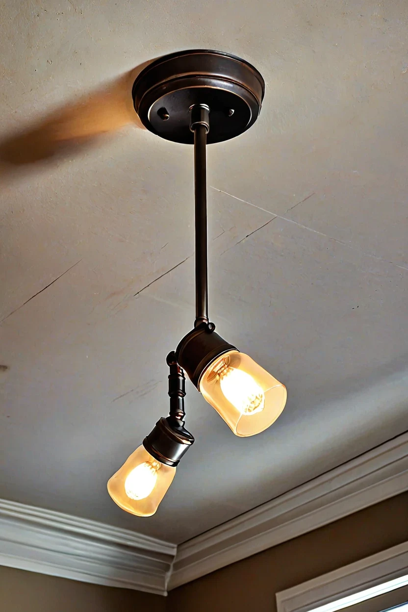 Bronze multi-light track system for functional ceiling lights living room ideas.
