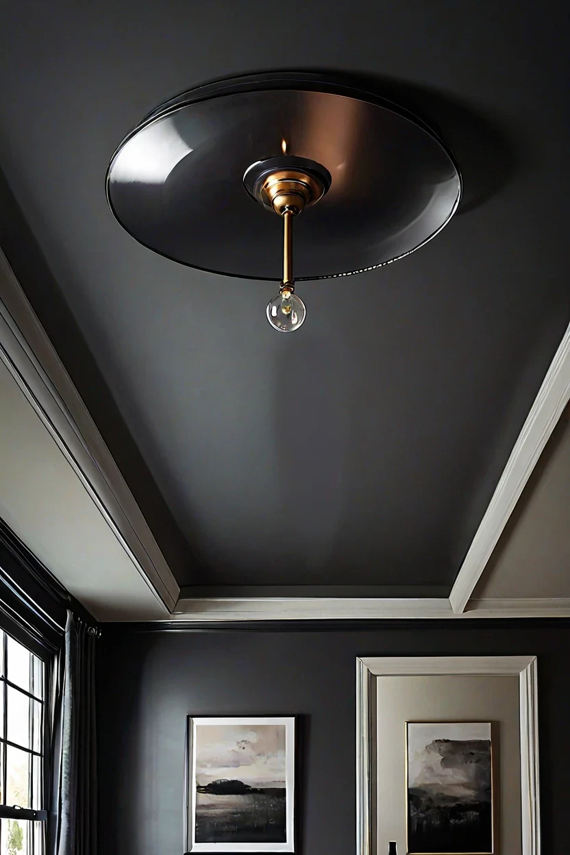 Smoked glass flush mount for moody ceiling lights living room ideas.