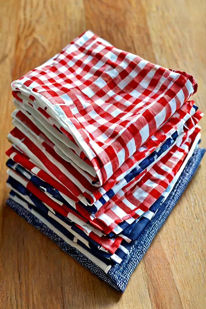 Gingham Napkin Stack Gingham napkin stack introduces pattern to fall decor ideas