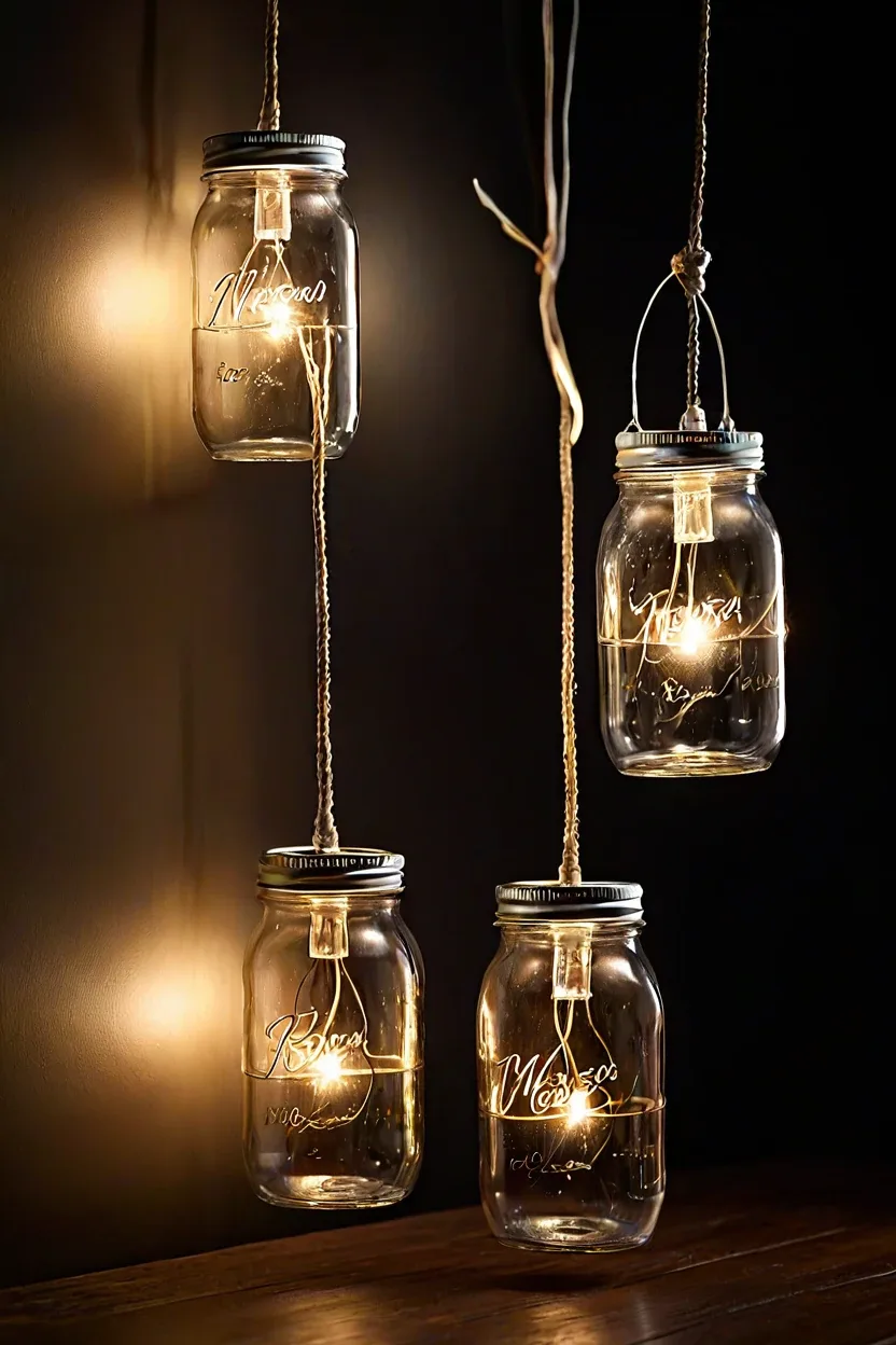 Mason Jar Light Strings Mason jar light strings brighten cozy fall decor ideas