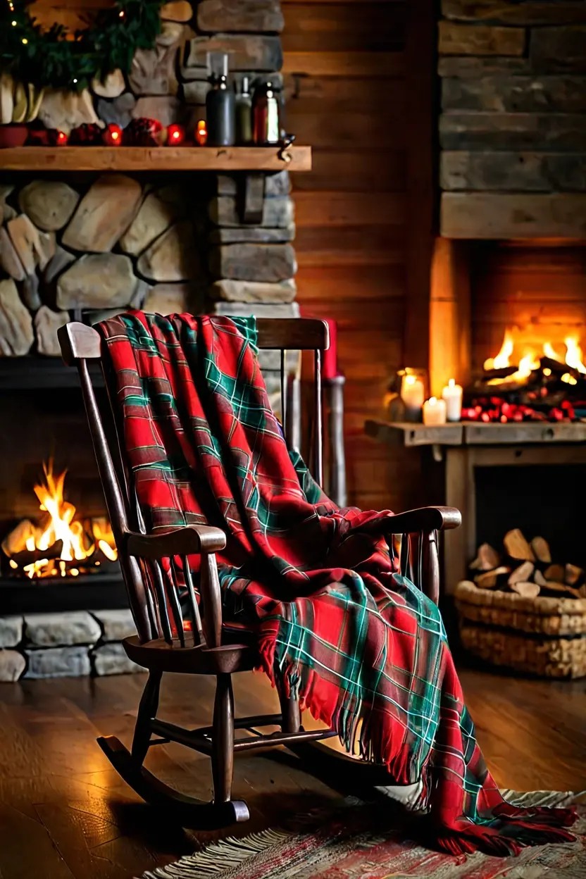 Plaid Wool Throw Blanket Traditional plaid wool blanket illustrating classic fall decor ideas for the home.