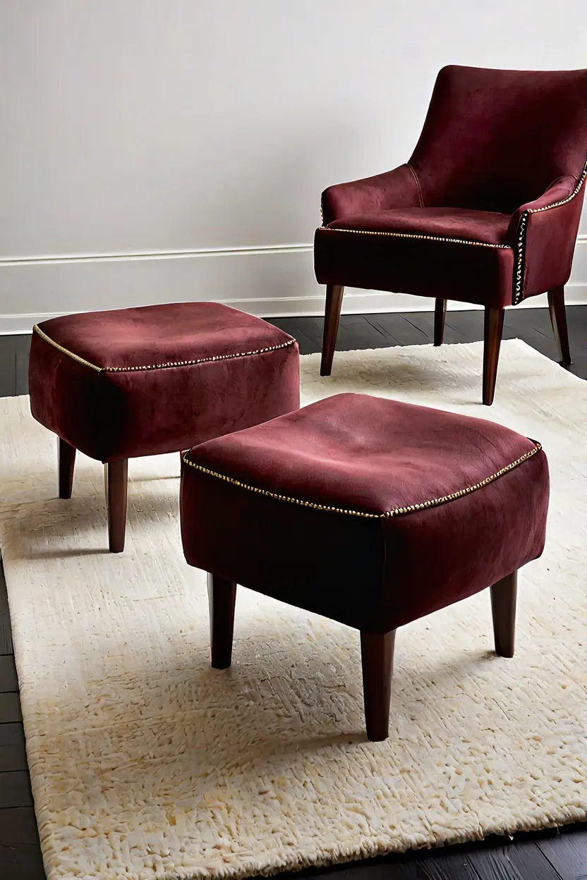 Suede Leather Ottomans Suede leather ottomans add plush comfort to fall decor ideas