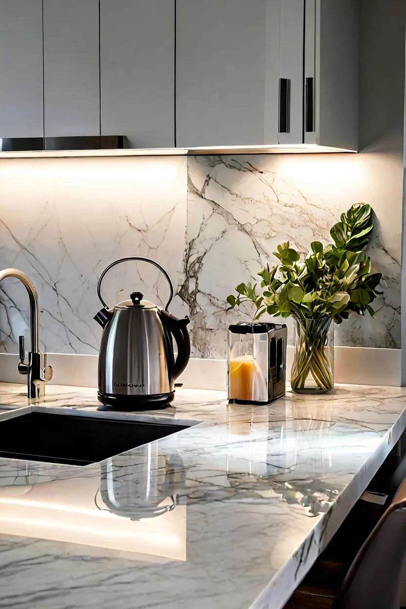 Kitchen Counter Under Cabinet Bright daylight led strip lighting ideas illuminating a kitchen countertop