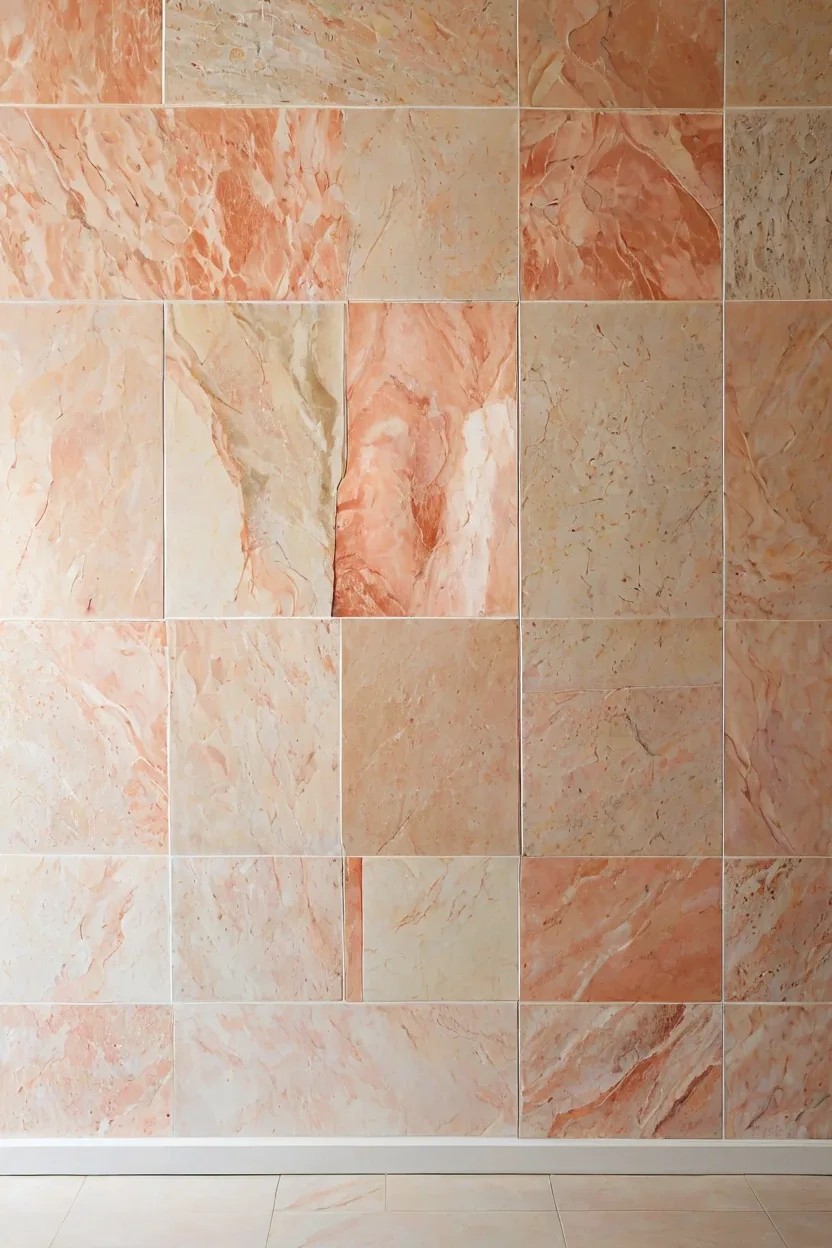 Textured Pitted Coral Stone Marble Textured pitted coral stone marble wall texture design brings organic charm to a sunroom.