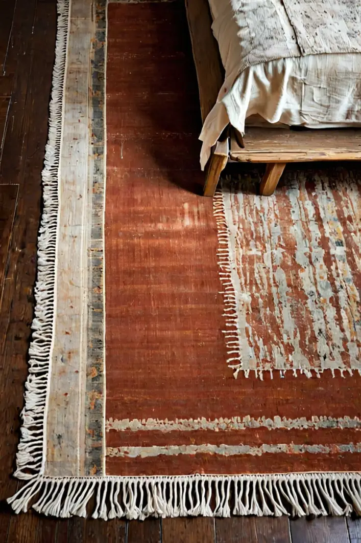 Distressed Wool Runner Rug Distressed wool runner rug showcased in master bedrooms decor cozy ideas trends