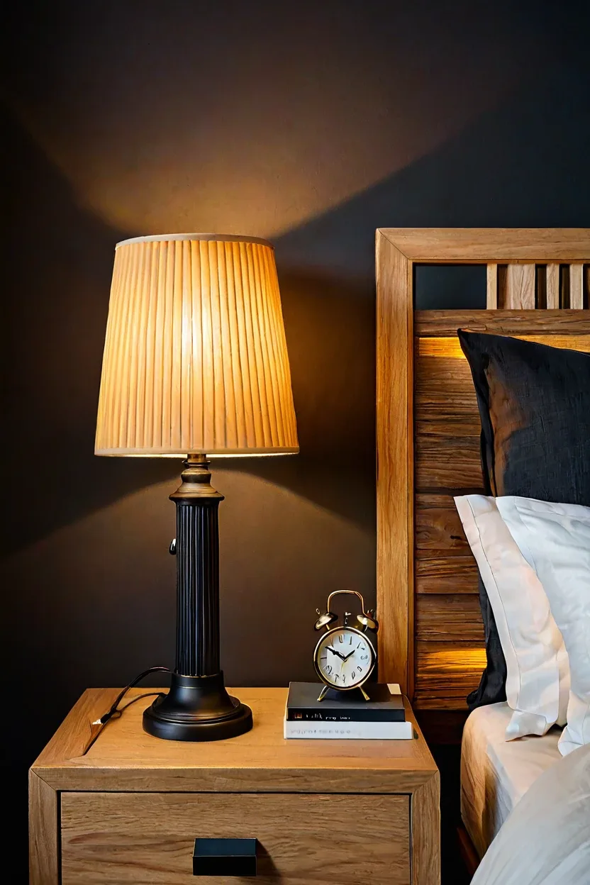 Warm Amber Glass Lamps Master bedrooms decor cozy ideas highlighting warm amber glass lamps on dark accent walls.