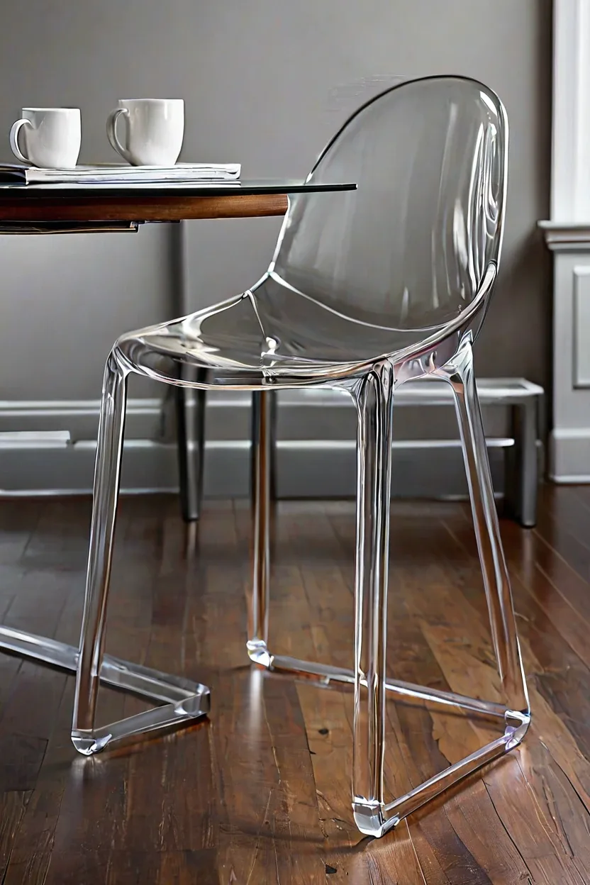 Clear Acrylic Ghost Desk Chair Clear acrylic ghost desk chair illustrating space-saving transparent office chairs ideas.