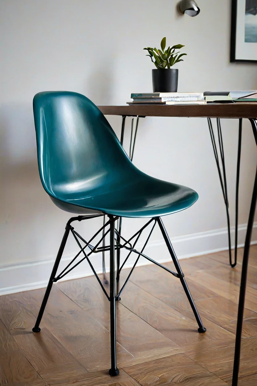 Contemporary Teal Shell Chair contemporary teal shell chair for colorful modern home office chairs ideas