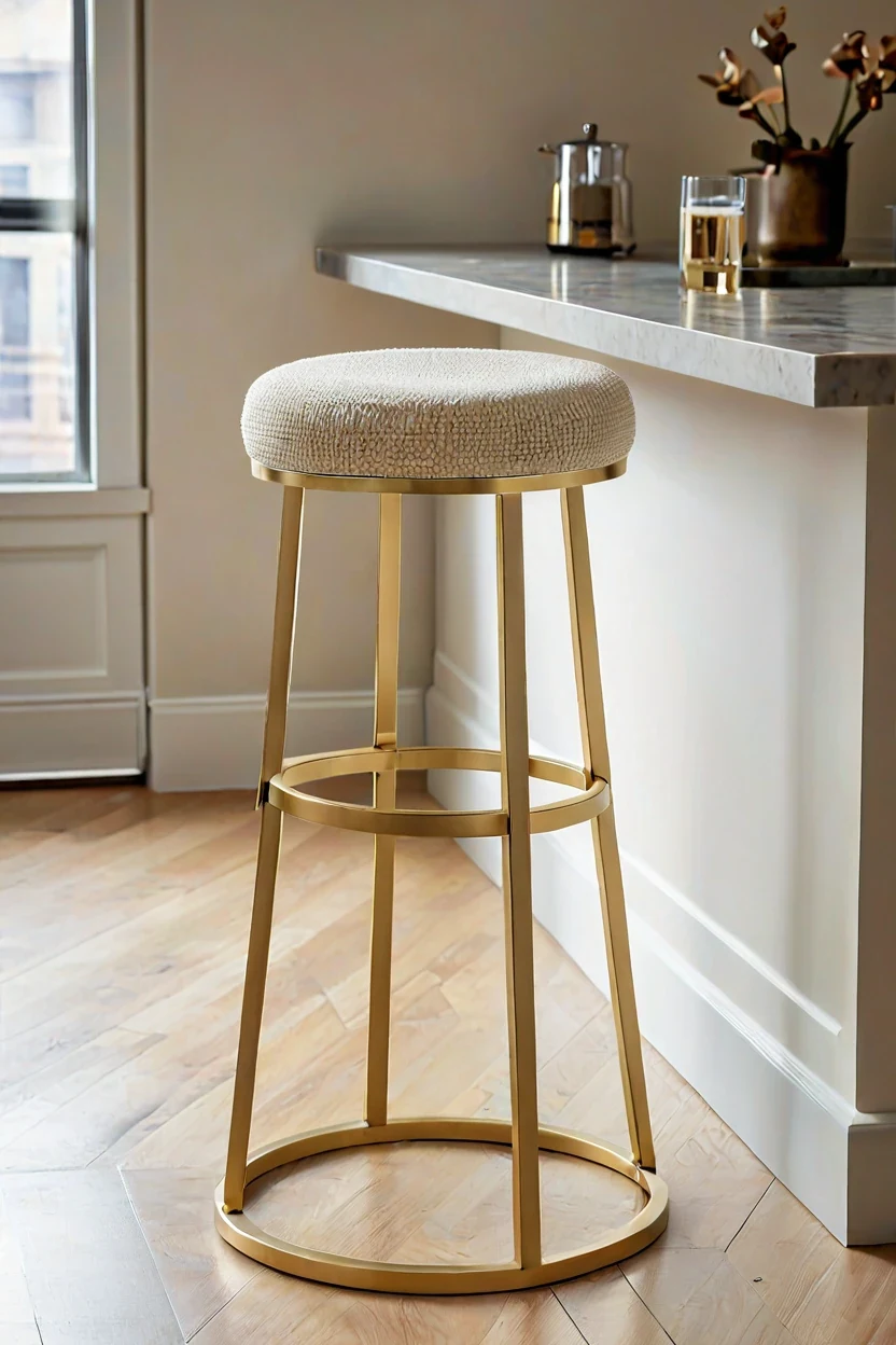 Cream Boucle Pneumatic Stool Cream boucle pneumatic stool demonstrating trendy office chairs ideas.