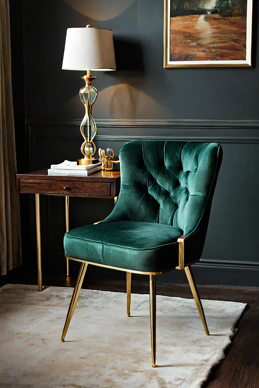 Emerald Green Velvet Swivel Chair emerald green velvet swivel chair featured in luxury home office chairs ideas