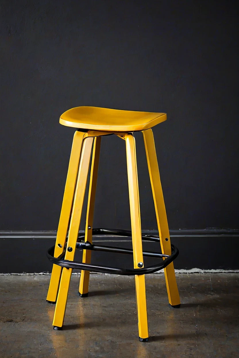 Mustard Yellow Caster Stool Mustard yellow caster stool showcasing vibrant color office chairs ideas for creative workspaces.