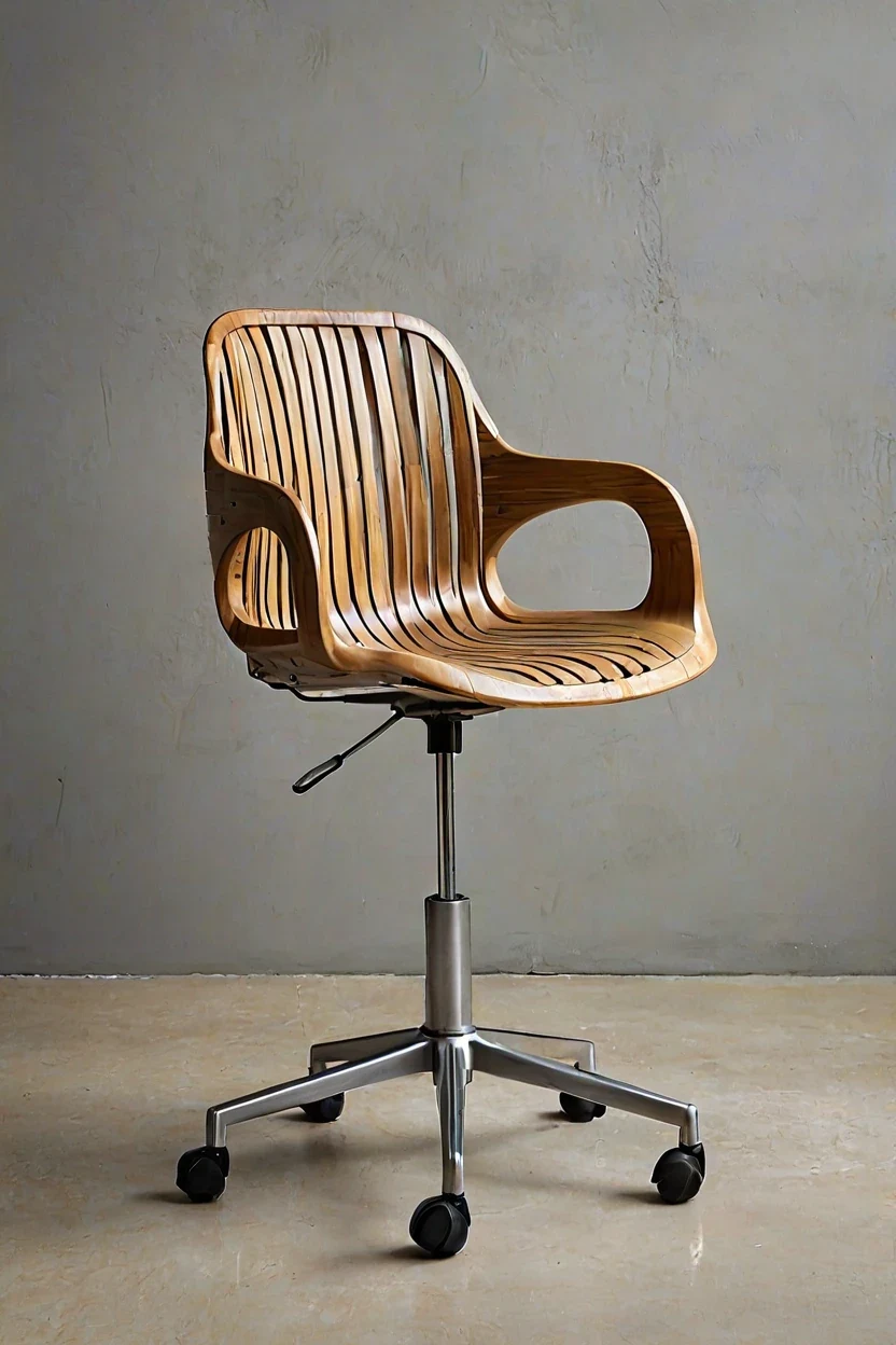Natural Bamboo Slat Task Chair Eco-friendly natural bamboo slat task chair styled with other sustainable office chairs ideas.