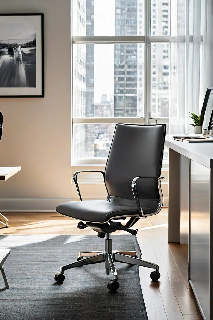 Sleek Chrome Frame Task Chair sleek chrome frame task chair for streamlined home office chairs ideas