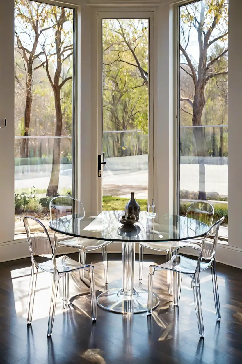 Acrylic Clear Ghost Chairs Transparent acrylic ghost chairs as modern minimalist sunroom furniture ideas