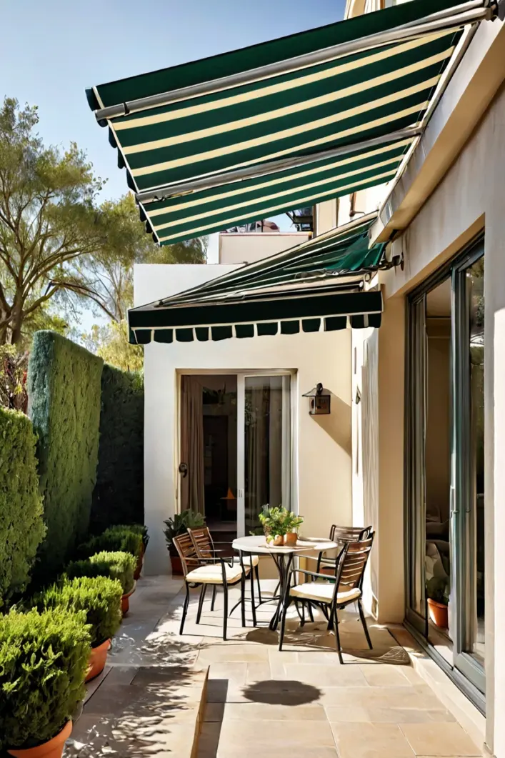 Retractable Fabric Awning Canopy Retractable fabric awning canopy featured in terrace makeover ideas for stylish sun protection