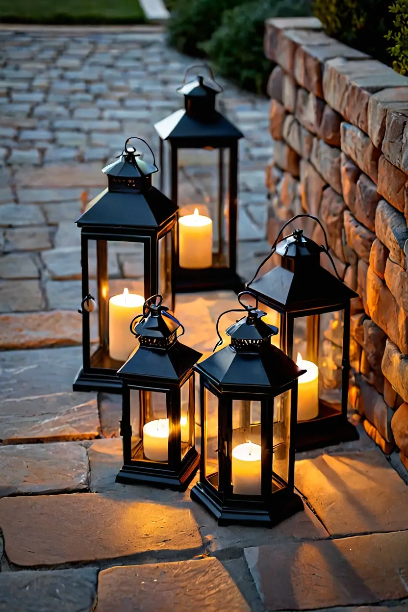 Solar Lantern Cluster Solar lantern cluster highlighting eco-friendly terrace makeover ideas for ambient lighting.
