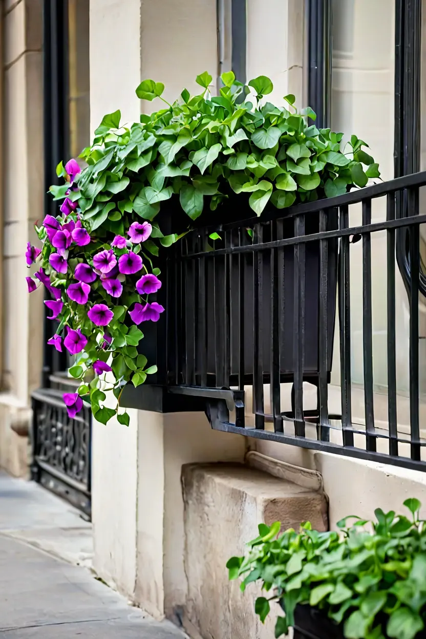 Wrought Iron Railing Planters Wrought iron railing planters showcasing terrace makeover ideas for small urban balconies