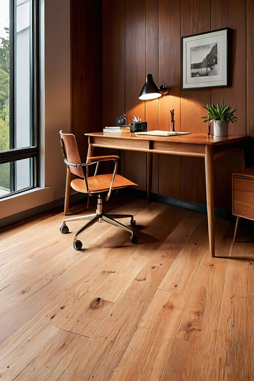 Quarter Sawn Fir Timbers Quarter sawn fir timber flooring demonstrating linear grain wooden floor styling ideas in an office